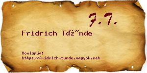 Fridrich Tünde névjegykártya